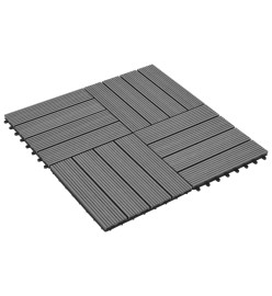 Carreaux de terrasse WPC 30x30 cm 11 pcs 1 m2 Gris