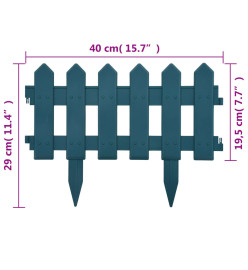 Bordures de pelouse 25 pcs Vert 10 m PP