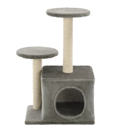 Arbre à chat avec griffoirs en sisal 60 cm Gris