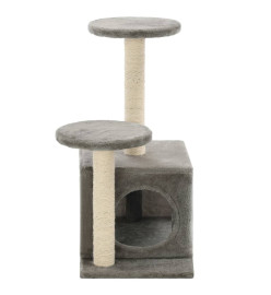 Arbre à chat avec griffoirs en sisal 60 cm Gris