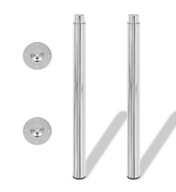 Pieds de table télescopique 2 pcs Chrome 710 mm - 1100 mm