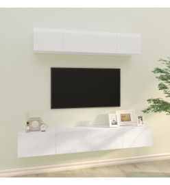 Ensemble de meubles TV 4 pcs Blanc brillant Bois d'ingénierie