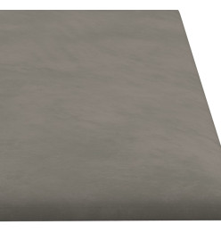 Panneaux muraux 12 pcs Gris clair 60x15 cm Velours 1,08 m²