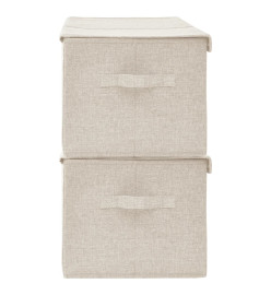 Boîtes de rangement 2 pcs Tissu 50x30x25 cm Crème