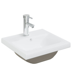 Lavabo encastré avec robinet 42x39x18 cm Céramique Blanc