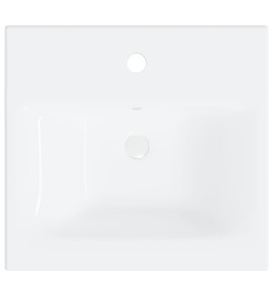 Lavabo encastré avec robinet 42x39x18 cm Céramique Blanc