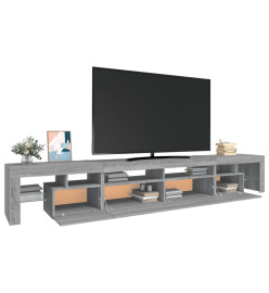 Meuble TV avec lumières LED Sonoma gris 260x36,5x40 cm