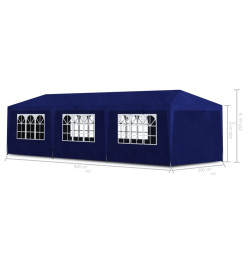 Tente de réception 3 x 9 m Bleu