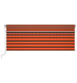 Auvent automatique store capteur de vent LED 4x3m Orange marron