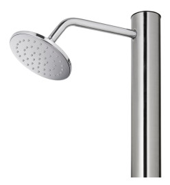 Douche de jardin avec base gris 220 cm Acier inoxydable