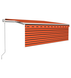 Auvent automatique rétractable avec store 4x3m Orange et marron