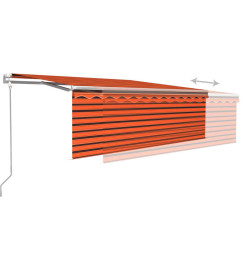 Auvent automatique rétractable avec store 4x3m Orange et marron