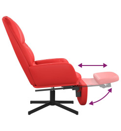 Chaise de relaxation avec tabouret Rouge Similicuir