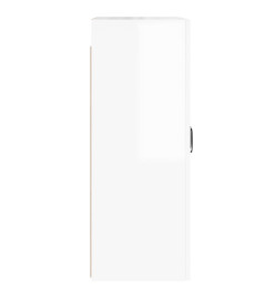 Armoires murales 2 pcs blanc brillant bois d'ingénierie