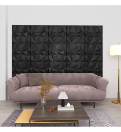 Panneaux muraux 3D 24 pcs 50x50 cm Noir diamant 6 m²