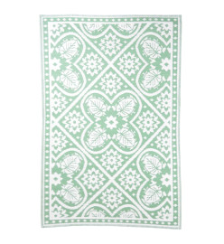 Esschert Design Tapis d'extérieur 182x122 cm Tuiles Vert et blanc