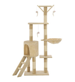 Arbre à chat avec griffoirs en sisal 138 cm Beige