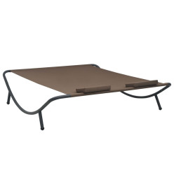 Chaise longue d'extérieur Tissu Marron