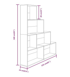 Armoire à livres Chêne fumé 155x24x160 cm