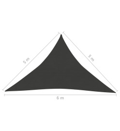 Voile d'ombrage 160 g/m² Anthracite 5x5x6 m PEHD