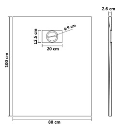 Bac de douche SMC Blanc 100 x 80 cm