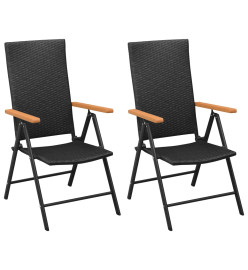 Ensemble de salle à manger de jardin 3 pcs Noir et marron