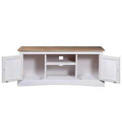 Meuble TV Gamme Corona pin mexicain Blanc 120x40x52 cm