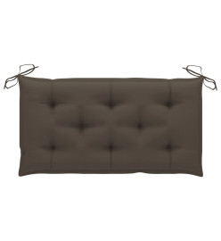 Banc de jardin avec coussin taupe 112 cm Bois de teck massif