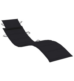 Chaises longues 2 pcs avec table et coussins Acacia solide
