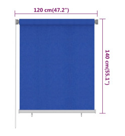 Store roulant d'extérieur 120x140 cm Bleu PEHD