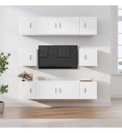 Ensemble de meubles TV 8 pcs Blanc Bois d'ingénierie