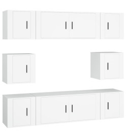 Ensemble de meubles TV 8 pcs Blanc Bois d'ingénierie