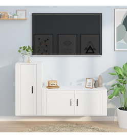 Ensemble de meubles TV 2 pcs Blanc Bois d'ingénierie