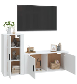 Ensemble de meubles TV 2 pcs Blanc Bois d'ingénierie