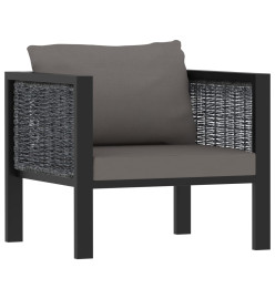 Salon de jardin 8 pcs avec coussins Résine tressée Anthracite