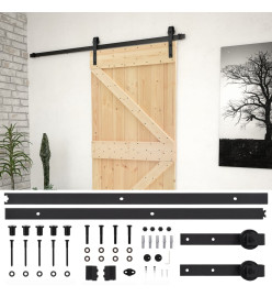 Porte coulissante avec kit de quincaillerie 80x210cm Pin massif