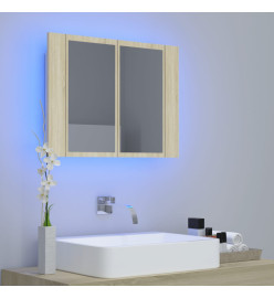 Armoire à miroir à LED de bain Chêne sonoma 60x12x45 Acrylique