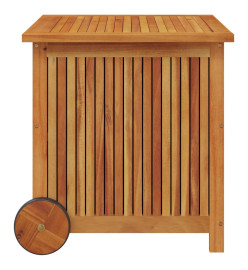 Boîte de rangement de jardin avec roues 60x50x58 cm Bois acacia