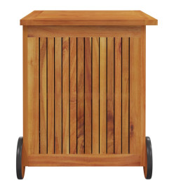 Boîte de rangement de jardin avec roues 60x50x58 cm Bois acacia