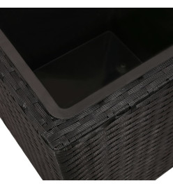 Lits surélevés de jardin 3 pcs Résine tressée Noir
