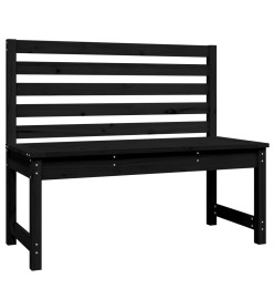 Banc de jardin noir 109 cm bois massif de pin