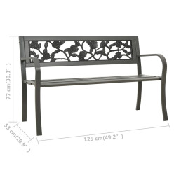 Banc de jardin 125 cm Acier Gris