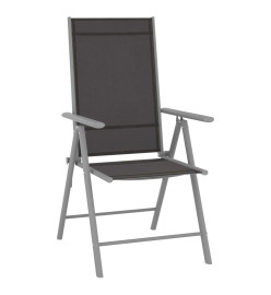 Chaises de jardin pliables 6 pcs Textilène Noir