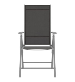 Chaises de jardin pliables 6 pcs Textilène Noir