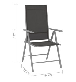 Chaises de jardin pliables 6 pcs Textilène Noir