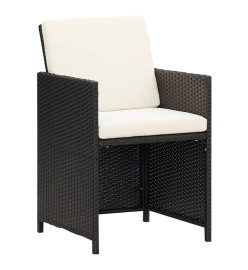 Chaises de jardin 4 pcs Résine tressée Noir