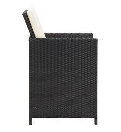 Chaises de jardin 4 pcs Résine tressée Noir