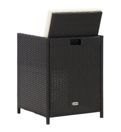 Chaises de jardin 4 pcs Résine tressée Noir