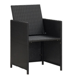Chaises de jardin 4 pcs Résine tressée Noir