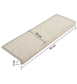 Tapis d'escalier autocollants 15 pcs 65x21x4 cm Argenté